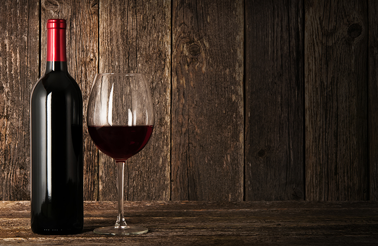 Wine Bottle and Glass: LIANA Brand Case Preclusive